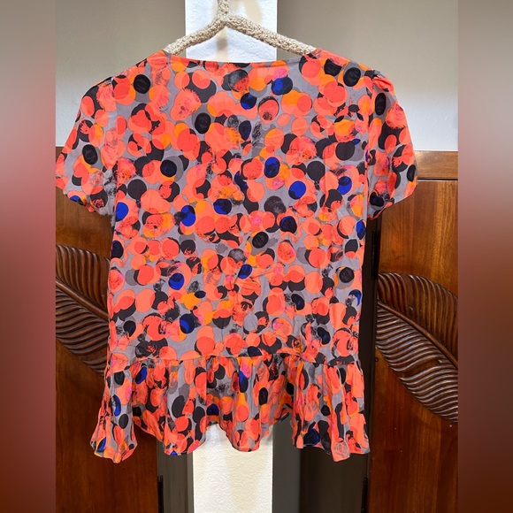 HD in Paris colorful print blouse size 0 - Picture 3 of 5